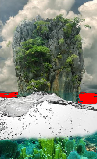 Message in a Bottle, bottle splashing in waves, Rough Water Surface, copy space, james bond island, close up of water wave, bubbles, tropic landscape, sea, ocean corals, seascape photomanipulation.